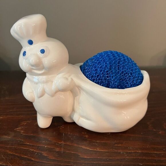 VTG Pillsbury Doughboy Scouring Pad Holder Figurine 1988 NWOT - Picture 1 of 4